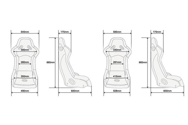 P1 LIMITED FRP BUCKET SEAT BLACK SIZE L SEAT